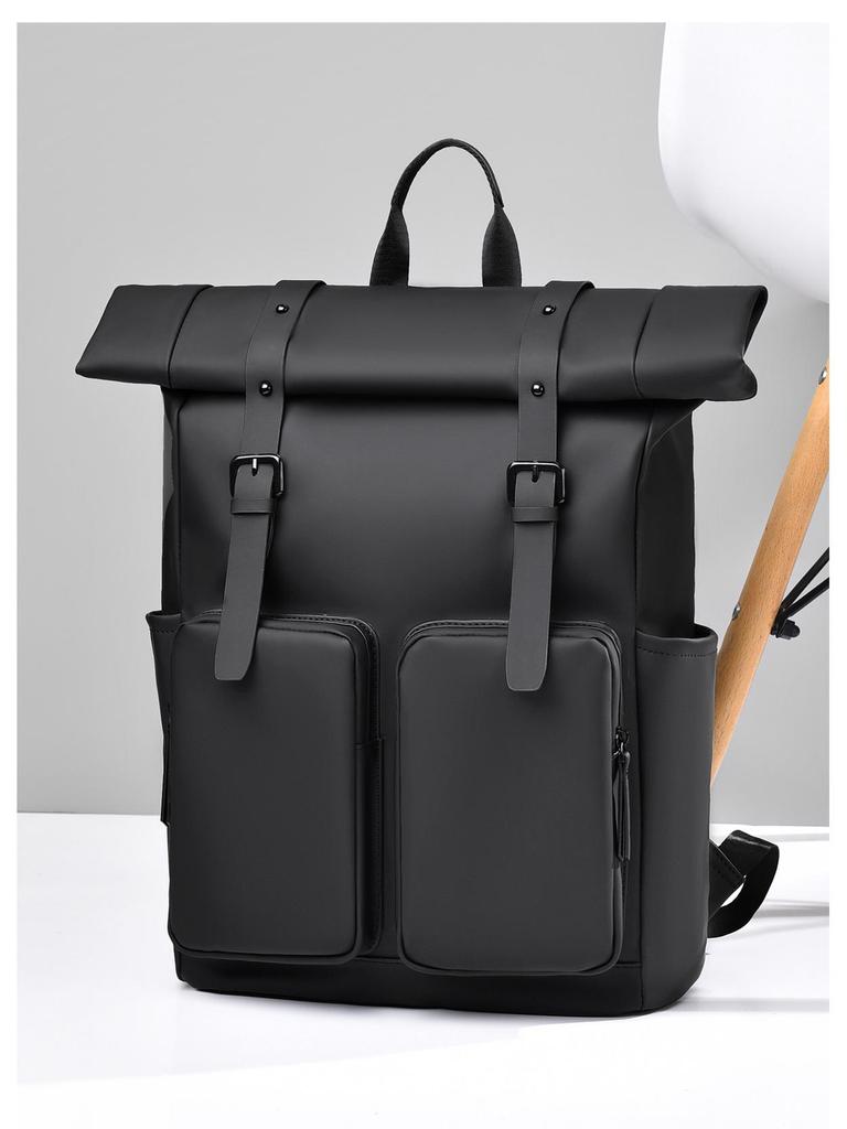 Mångsidig ryggsäck med stor kapacitet i enfärgad design för daglig pendling och resor