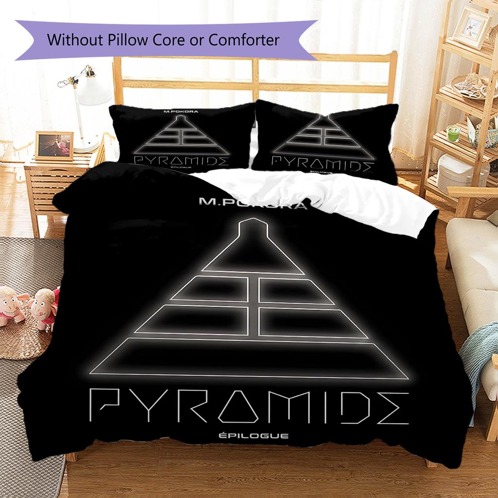 M Pokora Pattern Bedding,Quilt Set Quilt Cover Pillowcase Home Birthday Gift (1 * duvet cover + 2 * pillowcase, without core)