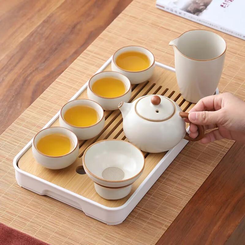 Jingdong Zhizao Five Blessings Tea Gift Set with Ru Kiln Tea Set