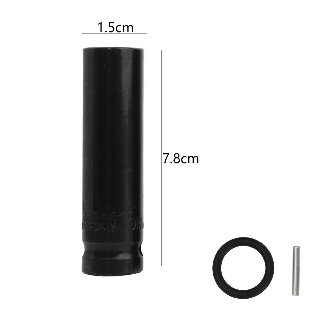 Impact Socket Set 15mm/16mm/17mm/18mm/19mm Deep Hex Wrench Head for Tire Removal Auto Repair Tools