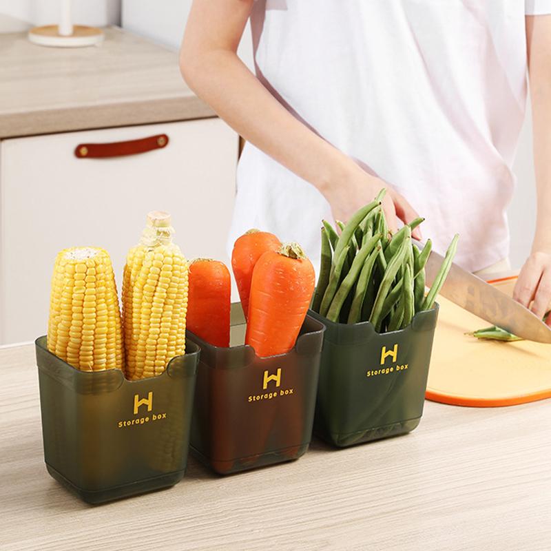 

Холодильник Houseeker с боковой дверцей, контейнер для продуктов, холодильник, ящик для хранения свежих овощей и фруктов, кухонный органайзер светло-зеленый