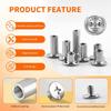 80Pcs Assorted Size Leather Rivets Stainless Steel Binding Screws Fasteners for Leather Working Project Bookbinding