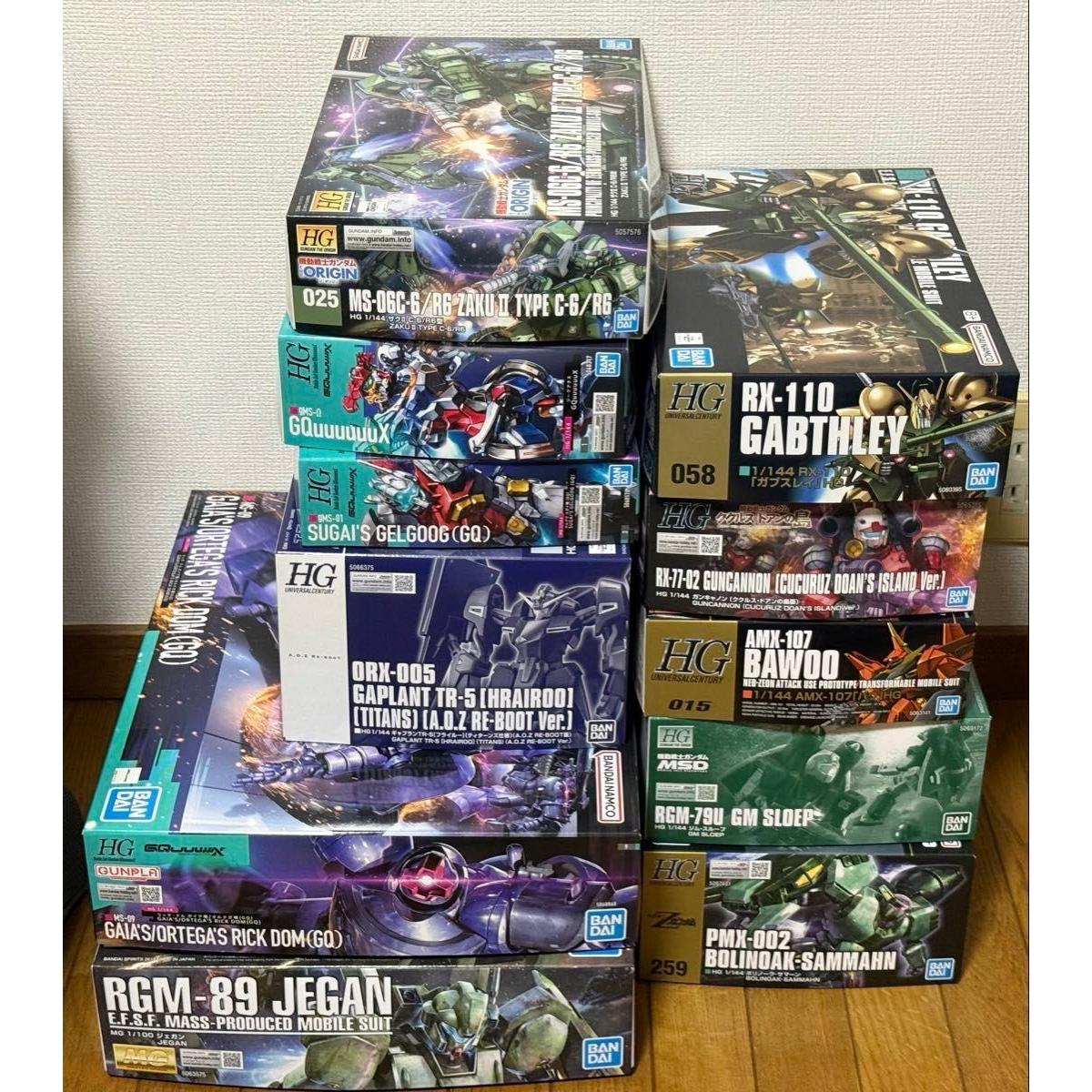 Used Gunpla bulk sale MG Jegan, HG Gabsley, Bow, etc. 11 items