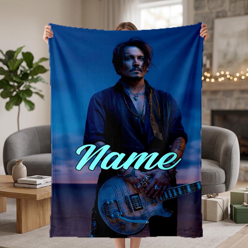 Coperte di flanella personalizzate Johnny Depp Morbidi Caldi Accoglienti Plaid per Arredamento Casa Regali di Festa