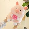 Soft Pig Holding Lollipop Plush Toys PP Cotton Stuffed Pig Plushie Doll  Home Decor