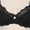 Black Non Woven Flower Lace Full Cup Bra Aabr4430 Bk