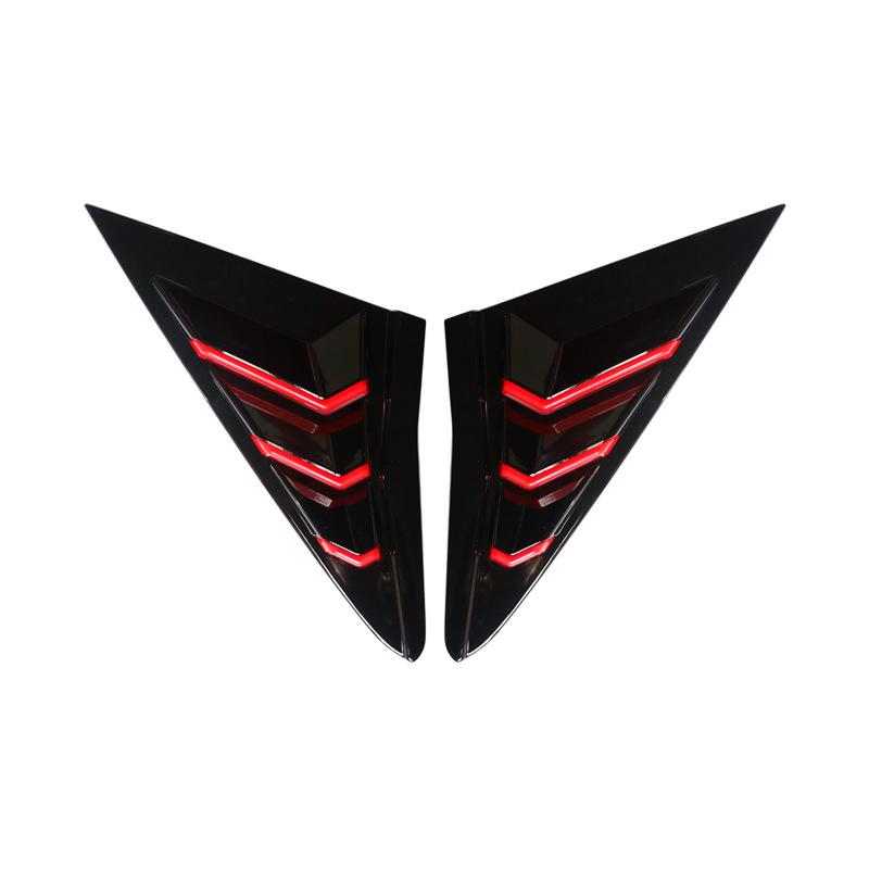 For Honda Civic Type R Hatchback   ABS Rear Quarter Panel Window Side Louver Black Carbon Fiber Color Vent Sticker Cover