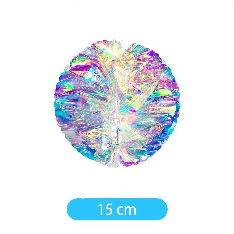Seven-Color Gradient Flower Ball: Neon Film Snowflake Decoration for Parties & Events