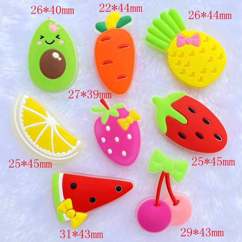 

8pcs cute PVC Mixed Luminous fruit flexible glue Flat back DIY Scrapbook Embellishment Phone Craft Decoration D93A