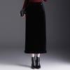 Velvet High-Waist Slit Pencil Skirt - Winter 2025 Collection