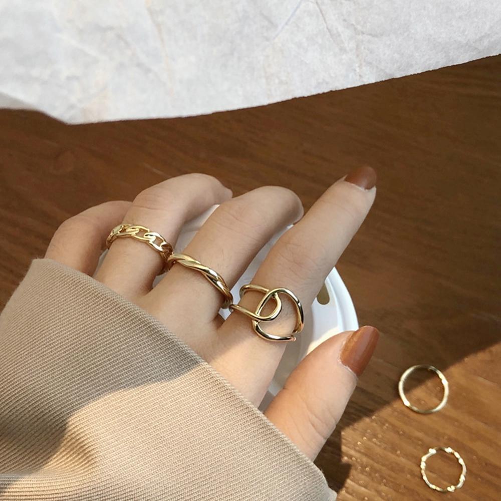 

Retro Twist Hollow Fashion Jewelry Female Metallic Knot Index finger ring Open ring Tail ring