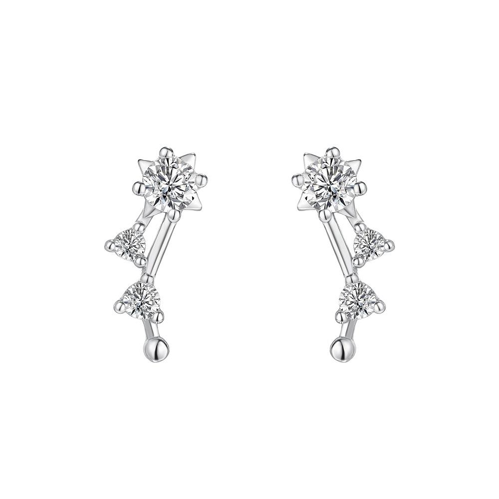 Korean Fashion Twelve Constellation Earrings for Women S925 Sterling Silver Exquisite Sparkling Zircon Earrings