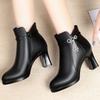 Winter High-heeled Rhinestone Martin Boots Women's New Warm Thick-heeled Thick-soled Velvet Versatile Fashionable Women's Cotton Boots