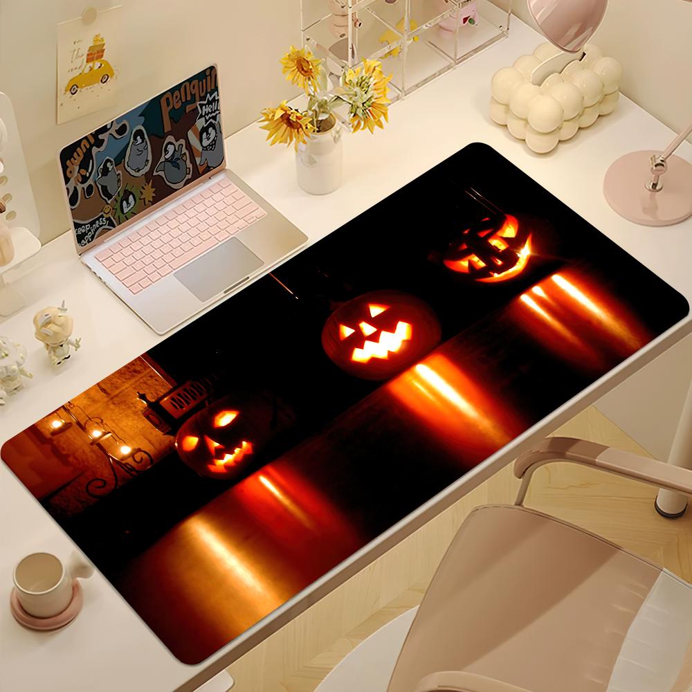 HHalloween Cute Pumpkin Mouse Pad Desk Mat Large NonSlip AntiFray Keyboard Ergonomic Office Rubber Pc Home Custom