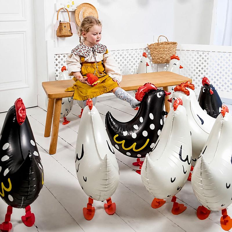 2PCS Cartoon Animal Standing Foil Balloons Long Float Time Thick Aluminum Foil for Wedding Kids Birthday Decor