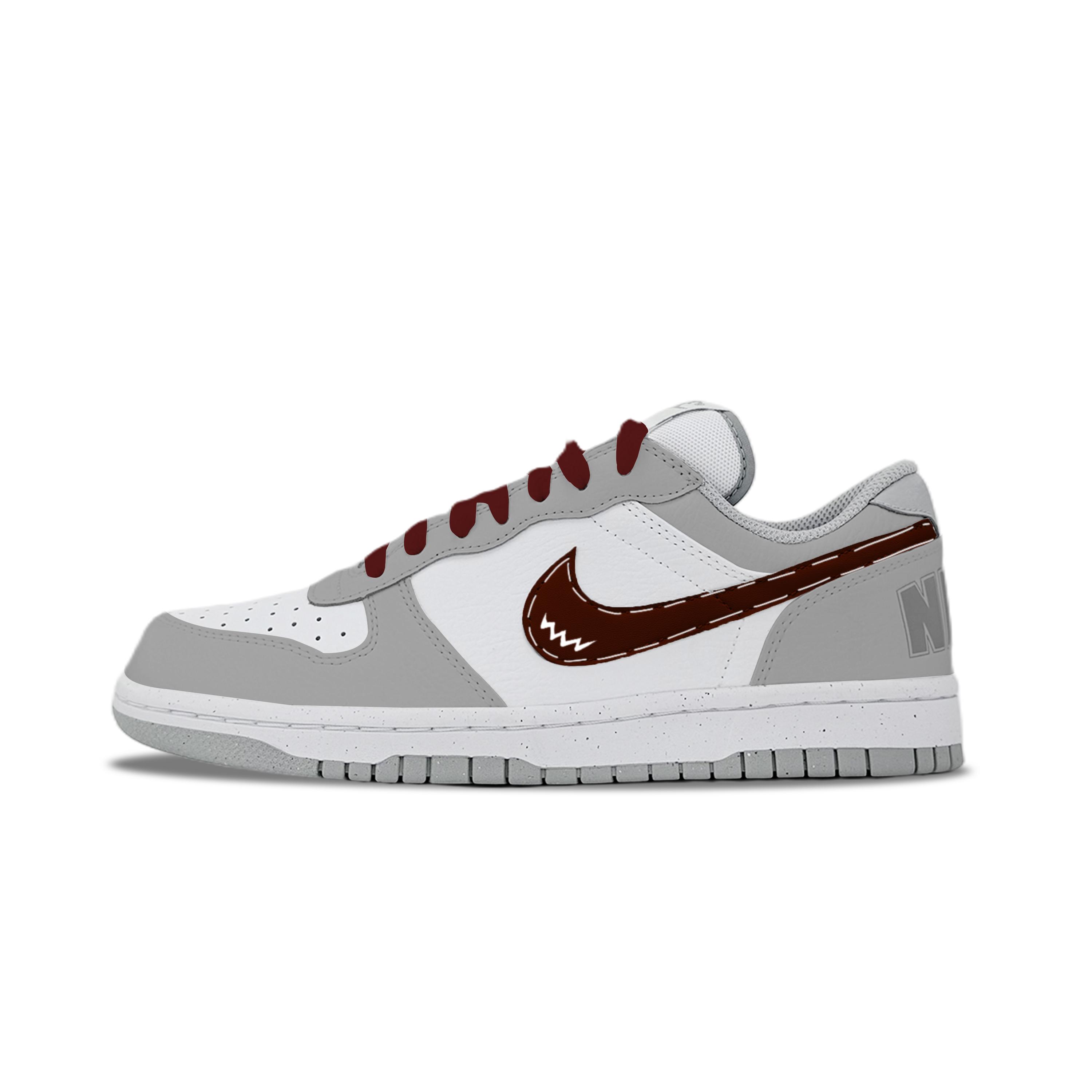 

Nike Big Gray Rock Leather Abrasion Resistant Breathable Low top Skateboard Shoes Men s Gray 355152-106(Team1822-) 40