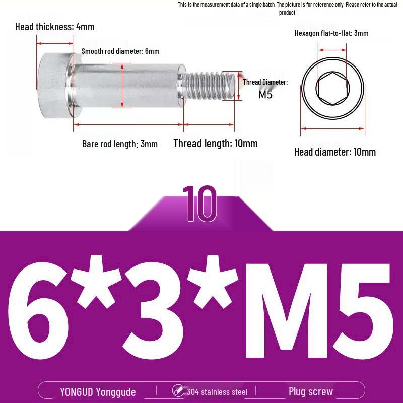 304 Stainless Steel Hex Socket Shoulder and Step Screw Set