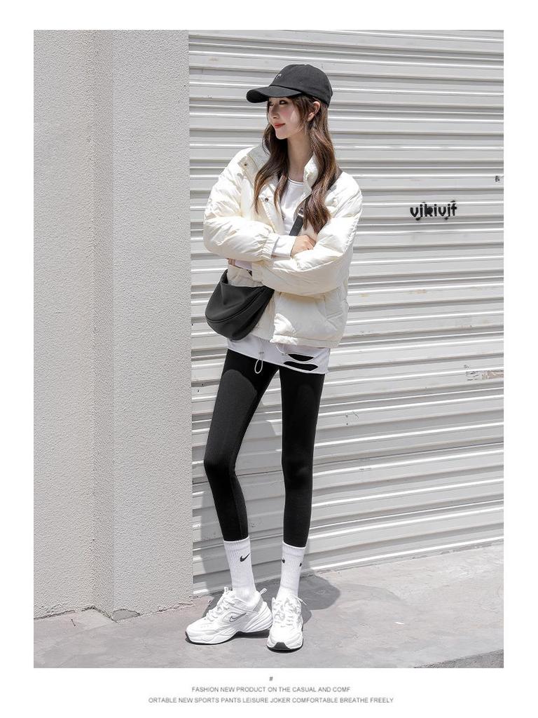 High Waist Women's Velvet-Lined Yoga Leggings - Slimming & Thick Shark Skin Barbie Pants for Autumn/Winter