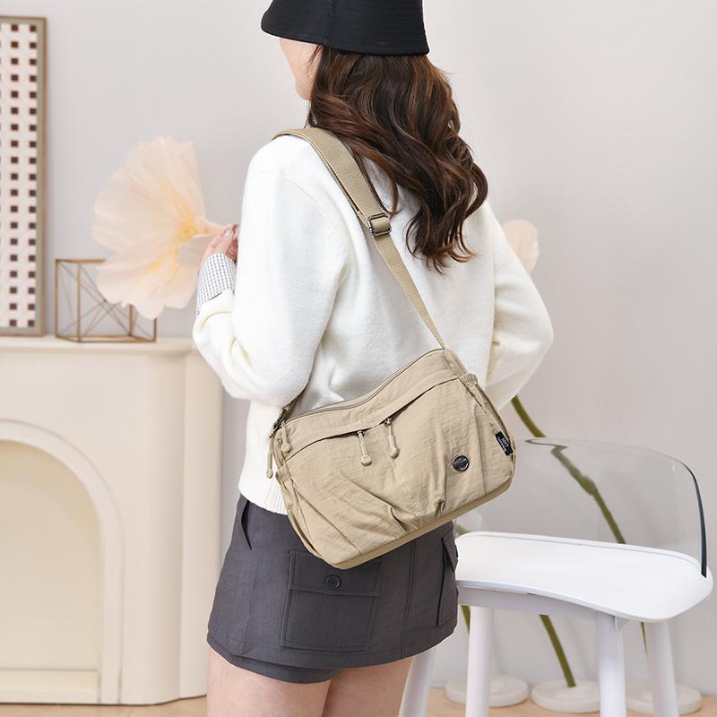 Lightweight Large Capacity Multi-Pocket Nylon Crossbody Bag