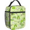 Frog and Dragonfly Lunch Bag for Men Women Tote Insulated Cooler Bags Reusable Lunch Box for College Work Office Picnic