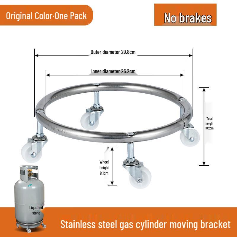 Stainless Steel Gas Tank Storage Rack with Locking Wheels