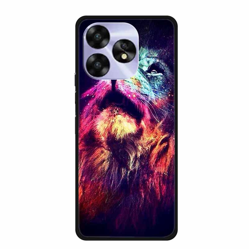 For Umidigi A15c A15 Case Painted Black Bumper TPU Soft Silicone Phone Cover For Umidigi A15 Cases A 15 15T Coque Funda Capa Cat