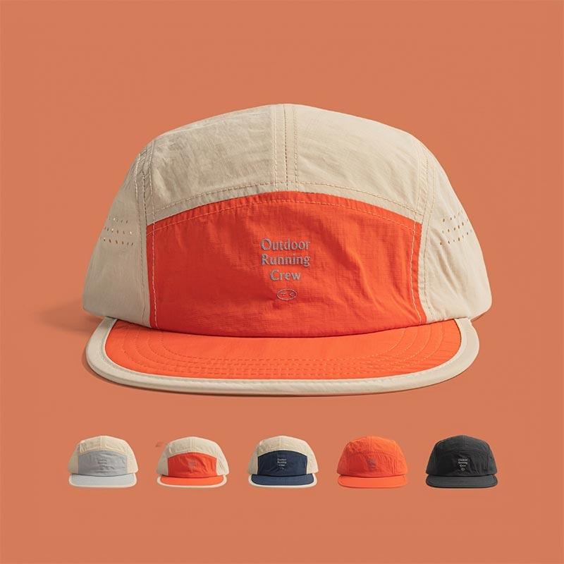 American Retro Color-blocked Quick-drying Hat Unisex Summer Lightweight and Breathable Peaked Cap Outdoor Sunshade Baseball Caps