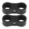 Qiilu [2pcs] AN6 Hose Separator Clamp Fitting Adapter Bracket Aluminum Alloy Universal (Black)