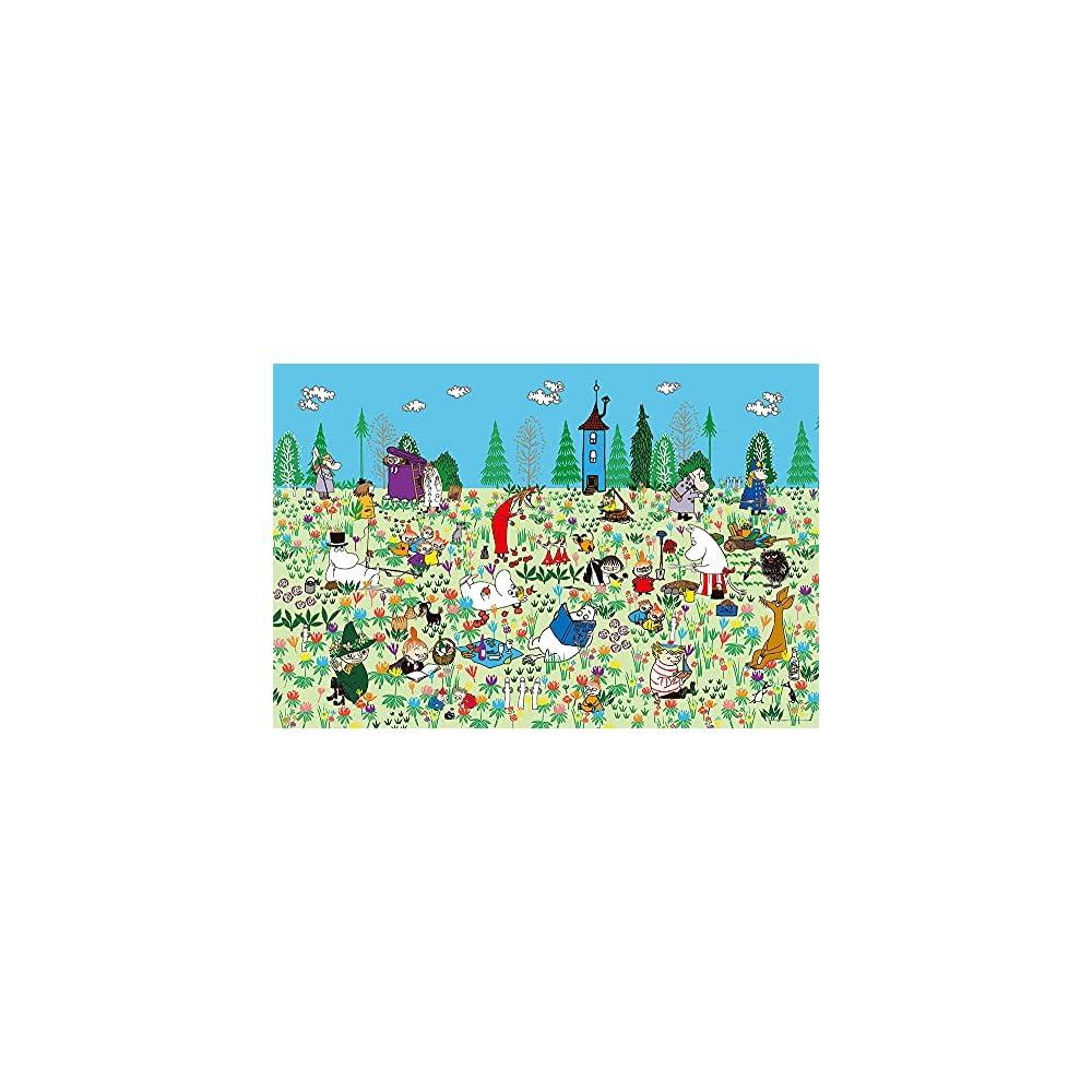 Yanoman Moomin Picnic in Flower Field 1000 Pieces Jigsaw Puzzle 50x75cm with Instruction Card and Glue Stick