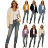 Damen Winter V-Ausschnitt Strick Cardigan Pullover Einfarbig Knopfleiste Langarm Lässige Oberbekleidung