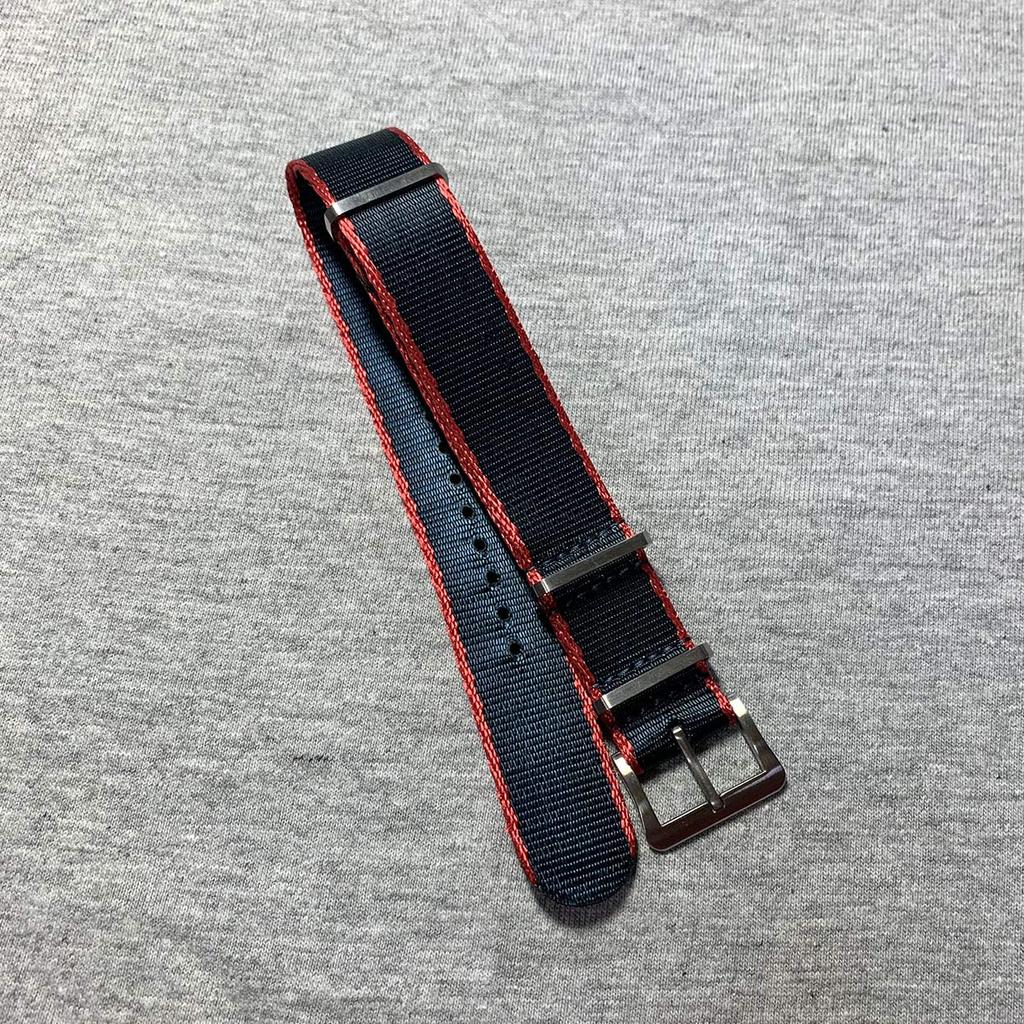 watch Premium G10 NATO type silk touch nylon strap 20mm width DELUXE NYLON NATO TYPE WATCH STRAP 20mm [Naval Co.] Navy/Red Navy/Red