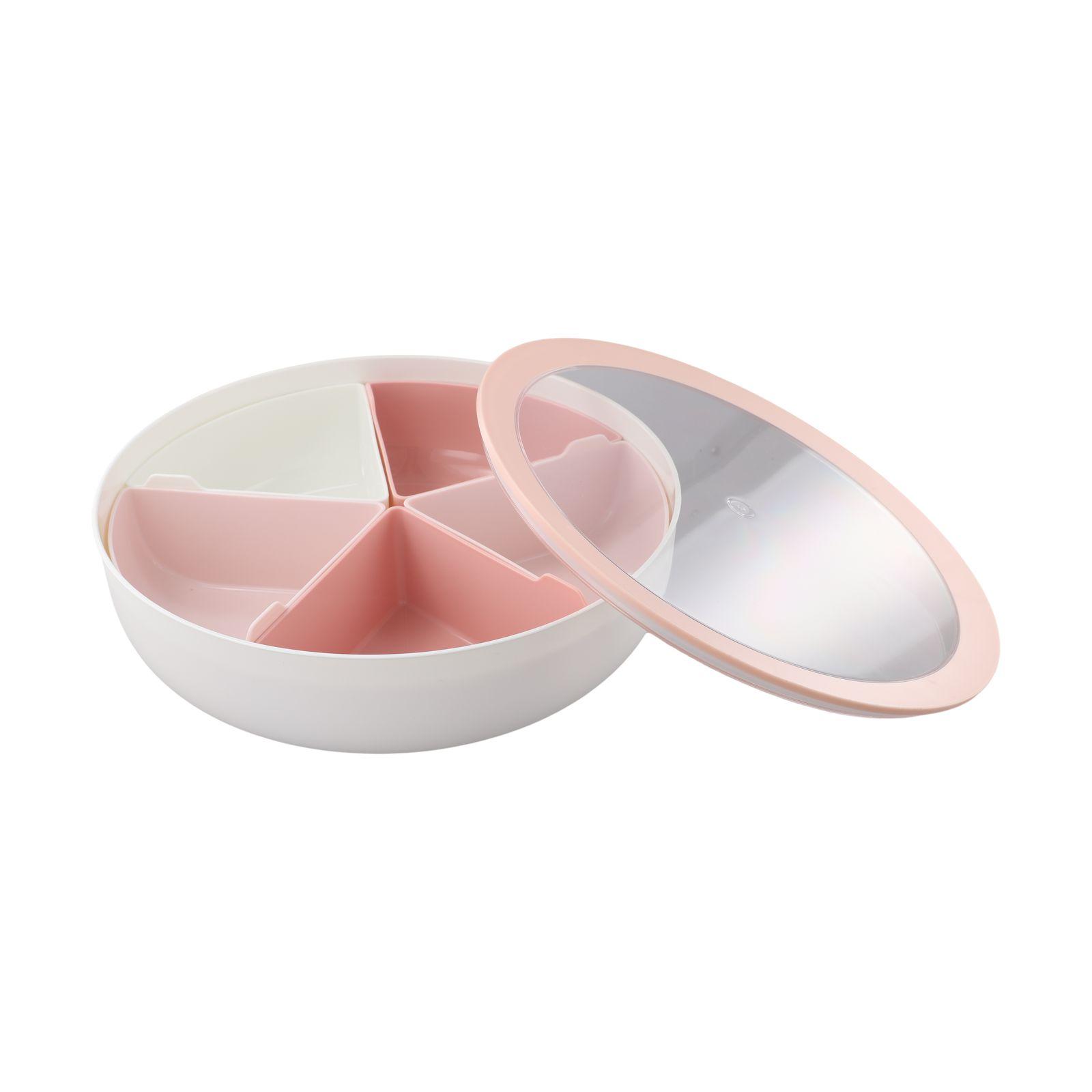 

Food Storage Container Snack Tray Stackable Design Compact Size Elegant Home Decor Retro Design Reusable Plastic Material розовый