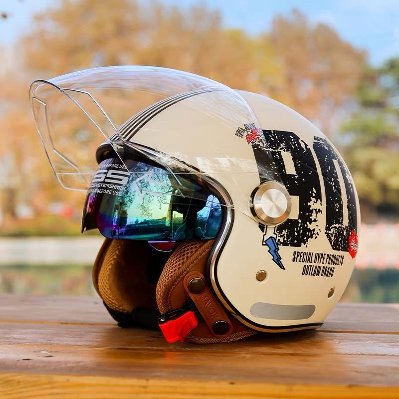 Retro Jet Helmet DOT Open Face Motorcycle Helmets Men Women 3/4 Open Half Helmet for Moto Accessories Cascos Para Motos