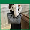 Trendy Casual Commuter Tote Bag In Red Polka Dot And Black Heart Patterns For Fashion-forward Students