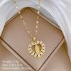 Gold Plated Maria Necklace Cubic Zircon Heart Choker For Women Mary Titanium Steel Chain Religious Jewelry