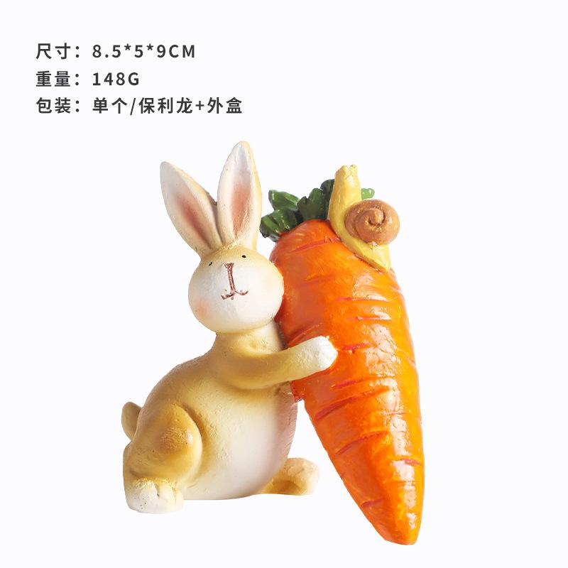 Easter Decorations, Ins, Cute Easter Ornaments, Rabbit Radish Resin Ornaments, Party Home Decorations, Holiday Gifts