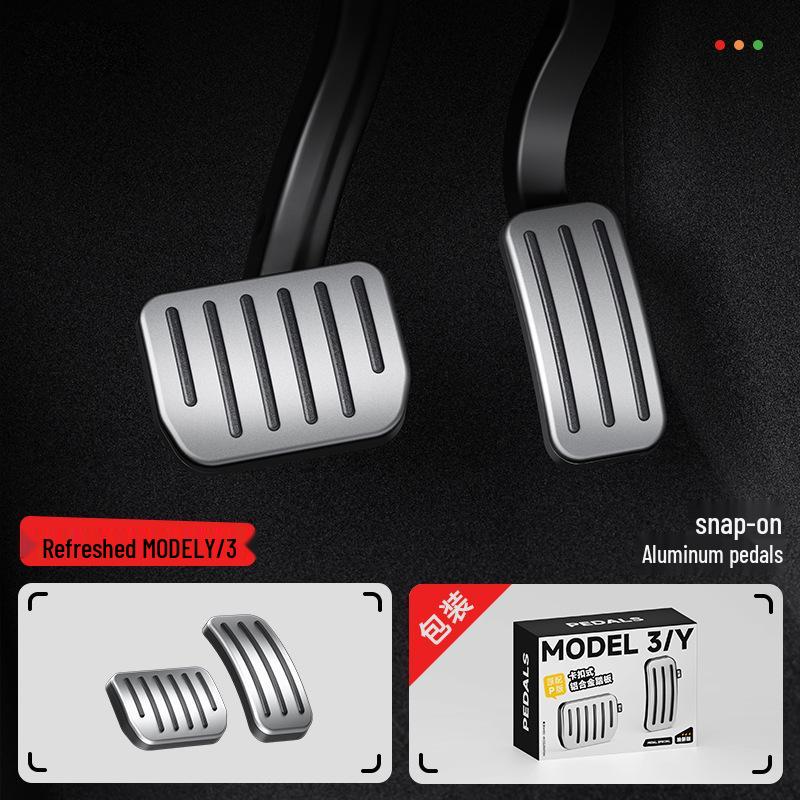 Aluminum Alloy Throttle Brake Pedal Decorations for Tesla Model Y/3 Refresh Accessories