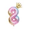 32 Inch Gradual Change Digital + Crown (Independent Packaging) Digital Road Lead 0-9 Aluminum Foil Balloon Birthday Anniversary Celebration