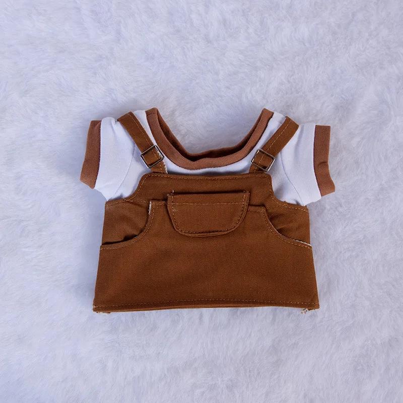 10cm 20cm Doll Clothes Outfit T-shirt Overalls Suspender Trousers Doll Accessories Changing Dressing Game Fans Gift Toy In Stock