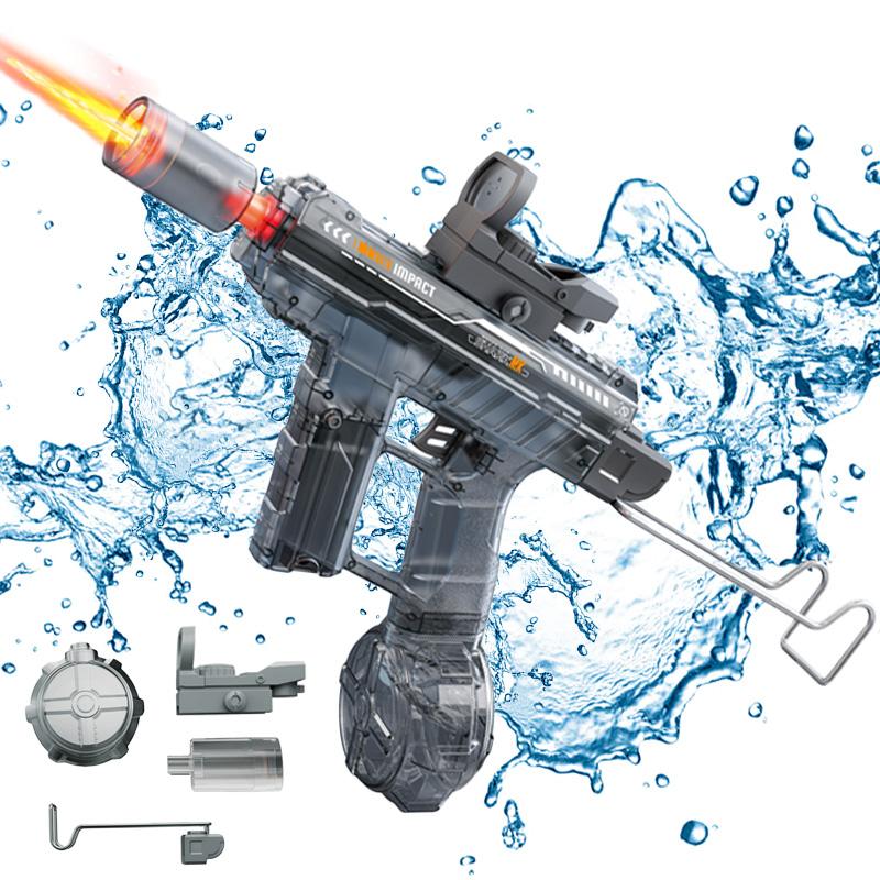 Simulation Shooting Flames Electric Water Gun Toys For Kids Automatic Water Pistol With Recoil Children Summer Outdoor Beach Toy