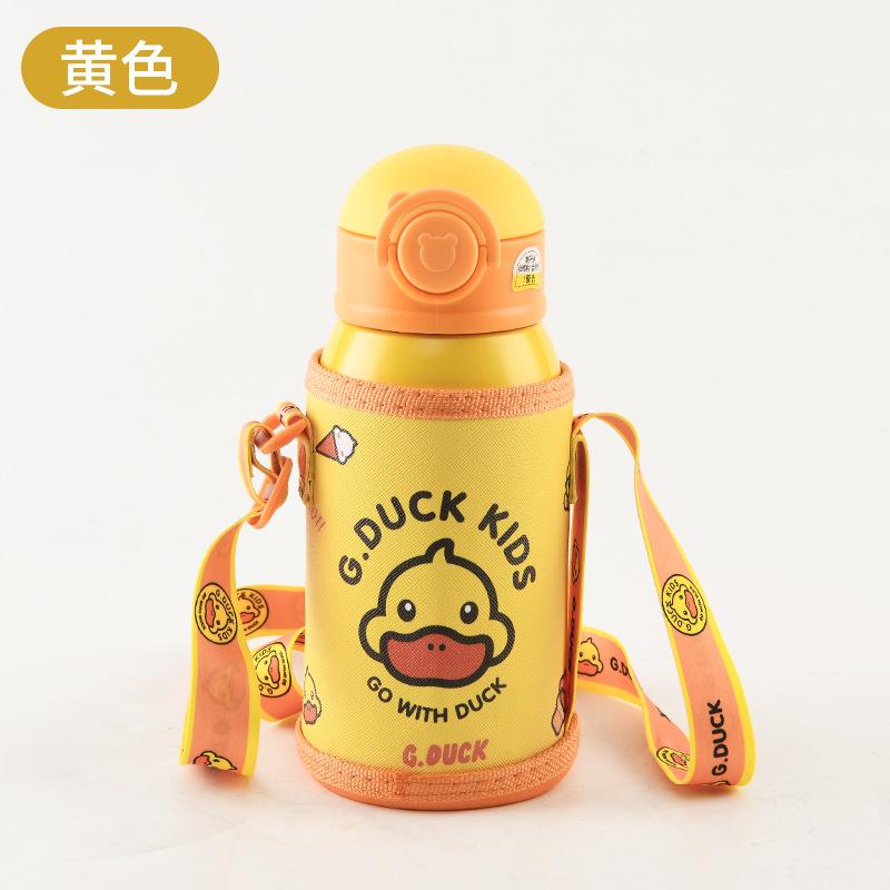 Children s thermos cup with straw Stainless steel student infant kettle water cup 500ml