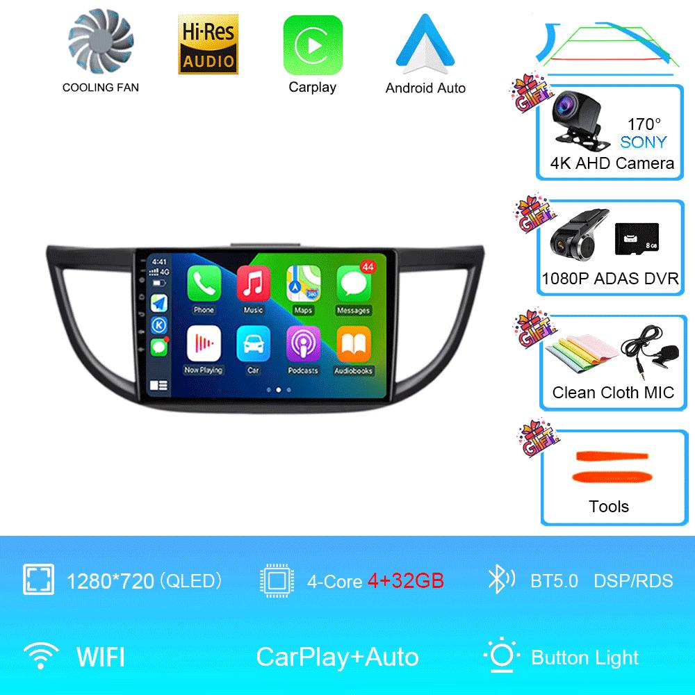 Android 14 Car Radio For Honda CRV CR-V 4 RM RE 2011 - 2018 Auto Multimedia Video Player Navigation stereo GPS QLED TouchScreen