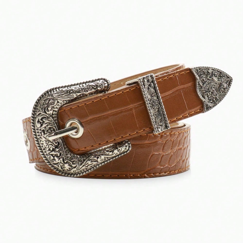 Retro Style Belt Women's Engraved Women's Belt Versatile Jeans Decorative Belt