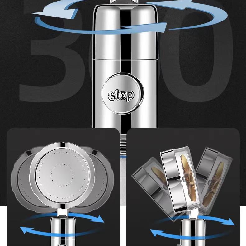 Propeller Bathroom Shower Head Rainfall High Preassure Water Saving Shower Accessary Pressurized Nozzle Universal Adaptation