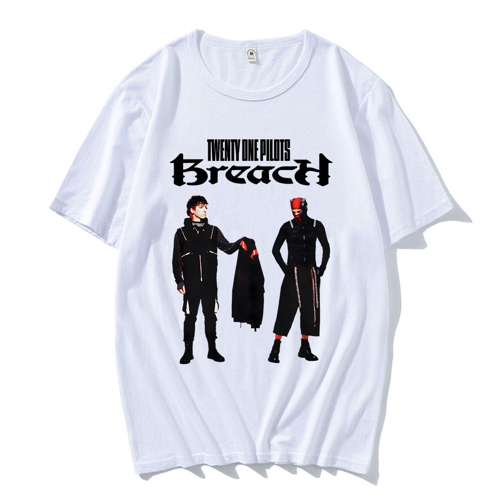 BREACH T-SHIRT Twenty One Pilots Band Graphic Tshirts Summer Cotton Hip Hop Unisex Streetwear Short Sleeve Male T Shirt Print Tee