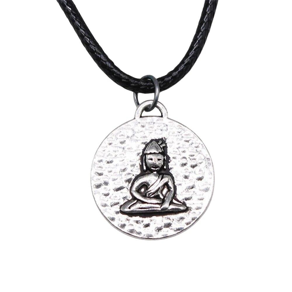 Buddhistischer Elefantengott-Halsketten-Paar-Anhänger, handgefertigter Schmuck für Männer, Kettenlänge 45 + 4 cm