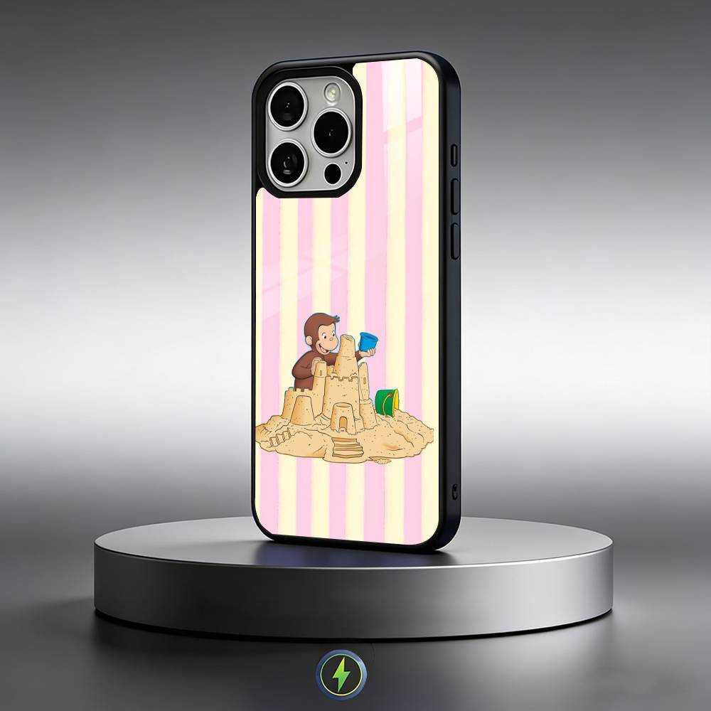 Curious G-George Monkey Phone Case For iPhone17,16,15,14,13,12,11 Plus,Pro Max Magnetic For Magsafe Wireless Charging