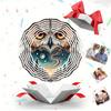 Dynamic 2D Metal Wind Spinner Mystical Owl Design Vibrant Nature Patterns Durable Outdoor Garden Decor Perfect Gift Yard Art Autumn Display