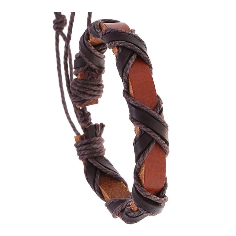 Handcraft Twining Designs Black Brown Sturdy PU Leather Bracelet for Men and Women Special Day Gifts Casual Wear