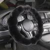 Soft Fluffy Car Steering Wheel Cover Plush Winter Warm Steering Wheel Grip Cover Non-Slip Steering Wheel Protector Car Steering